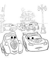 coloriage flash mac queen et ses amis cars 2